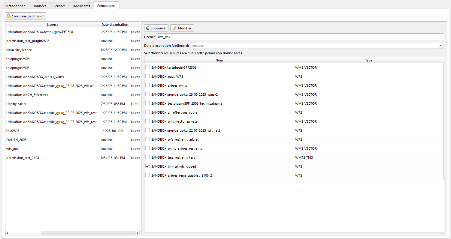 Interface permissions