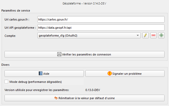 Paramètres extension