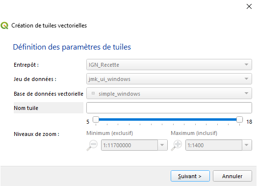 Première page génération de tuiles vectorielles